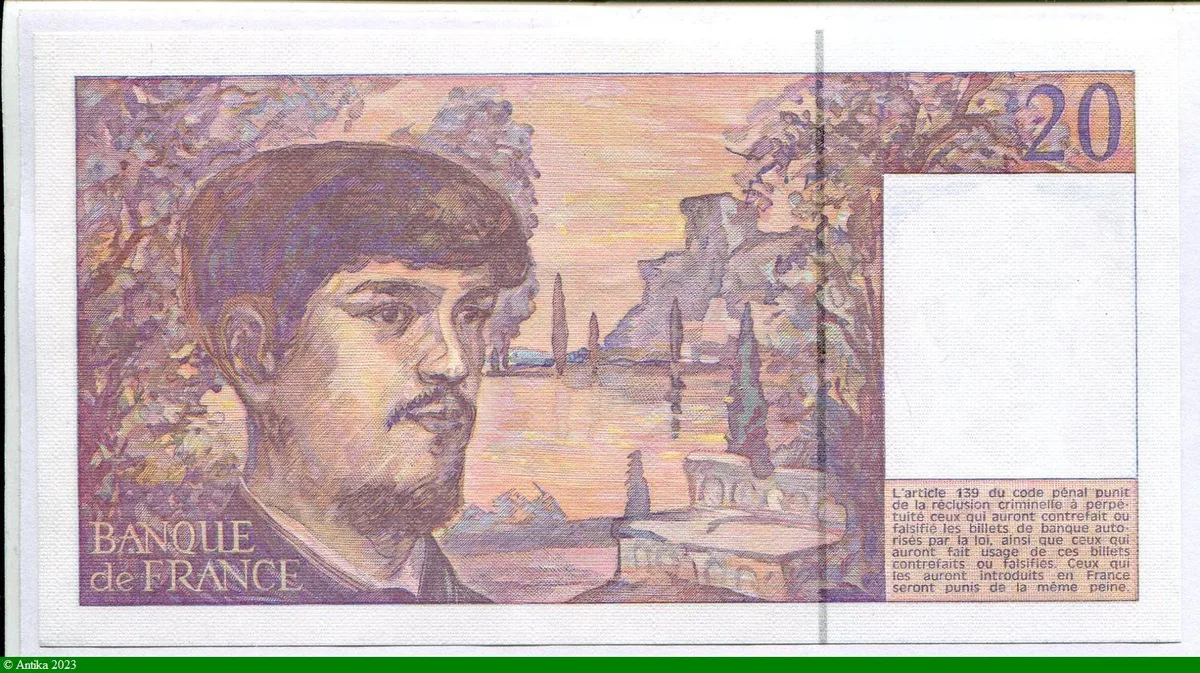 20 FRANCS DEBUSSY - Type 1980 à fil sécurité