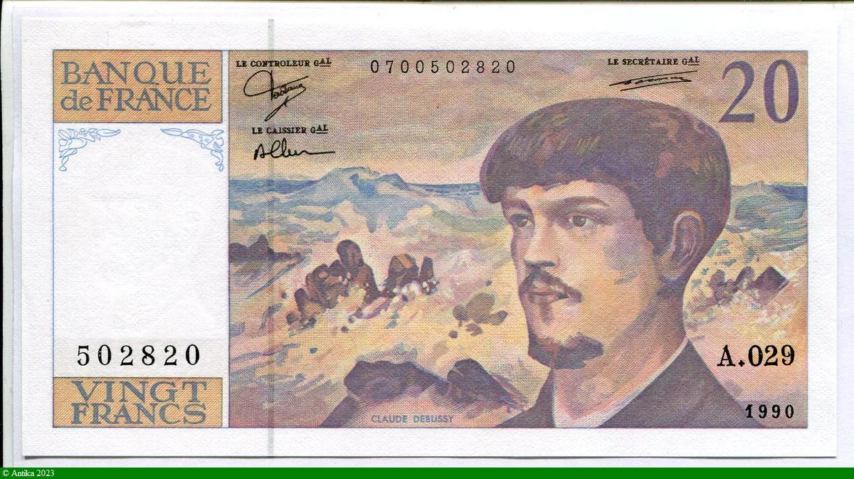 20 FRANCS DEBUSSY - Type 1980 à fil sécurité