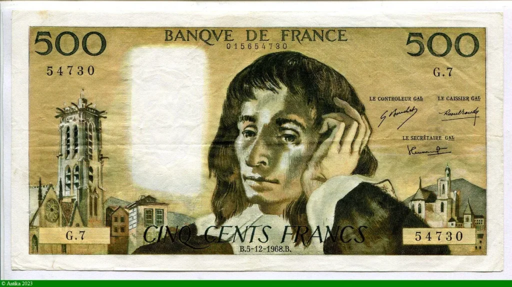 500 FRANCS PASCAL - Type 1968