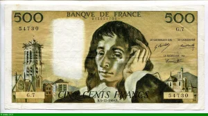 500 FRANCS PASCAL - Type 1968