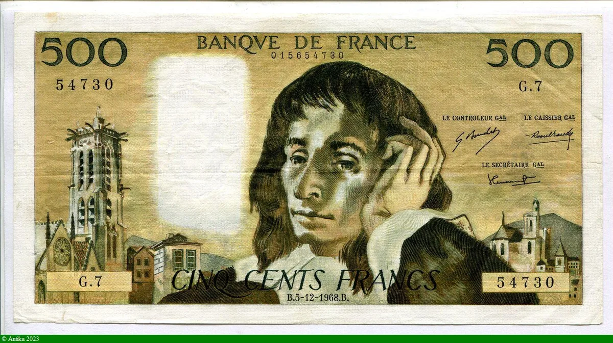 500 FRANCS PASCAL - Type 1968