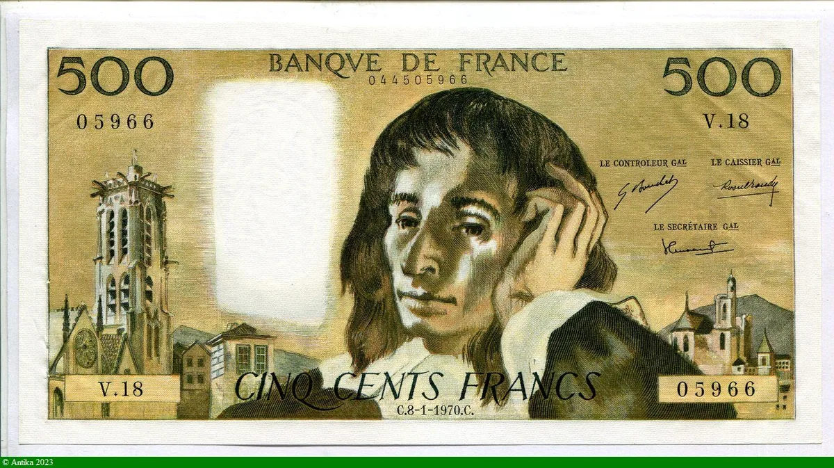 500 FRANCS PASCAL - Type 1968
