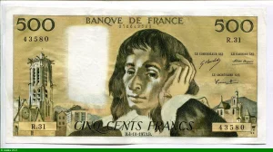 500 FRANCS PASCAL - Type 1968