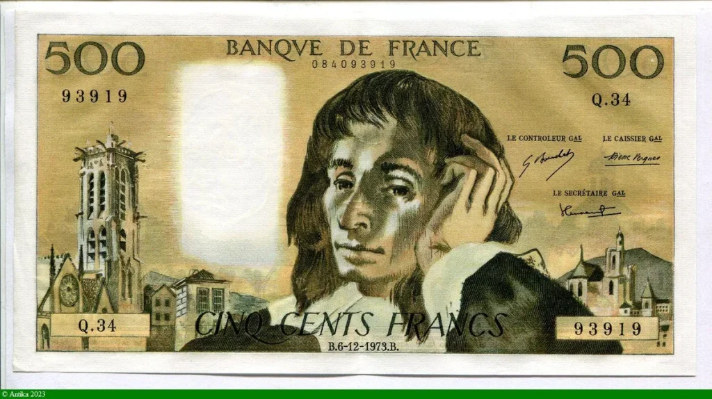 500 FRANCS PASCAL - Type 1968