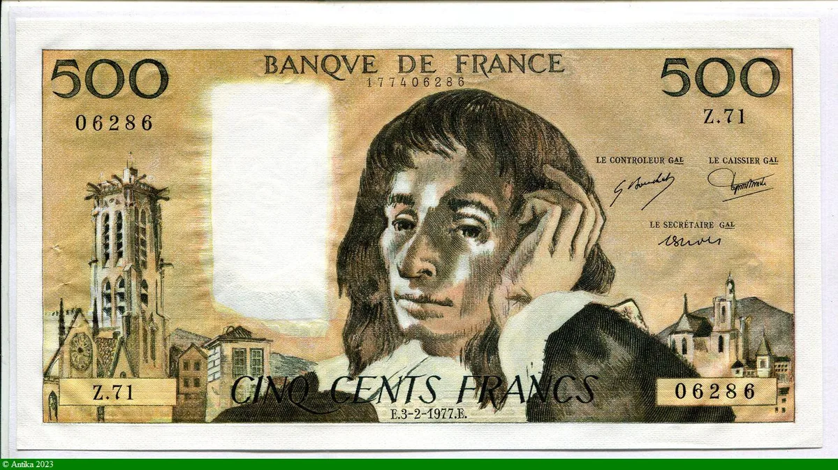 500 FRANCS PASCAL - Type 1968