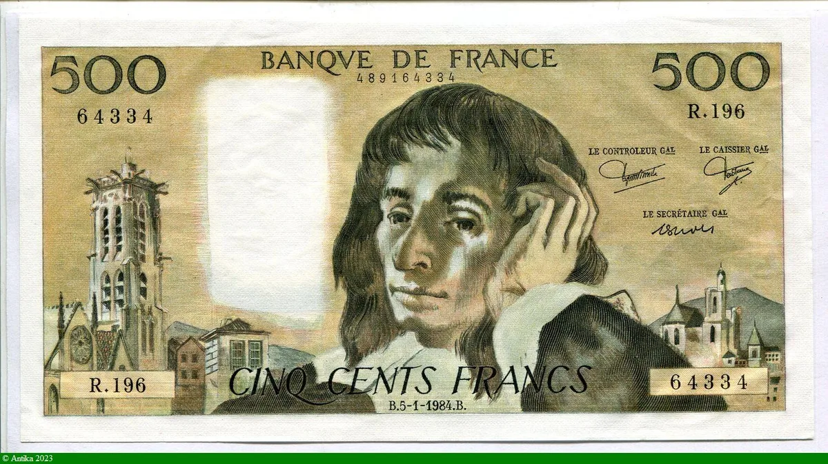 500 FRANCS PASCAL - Type 1968