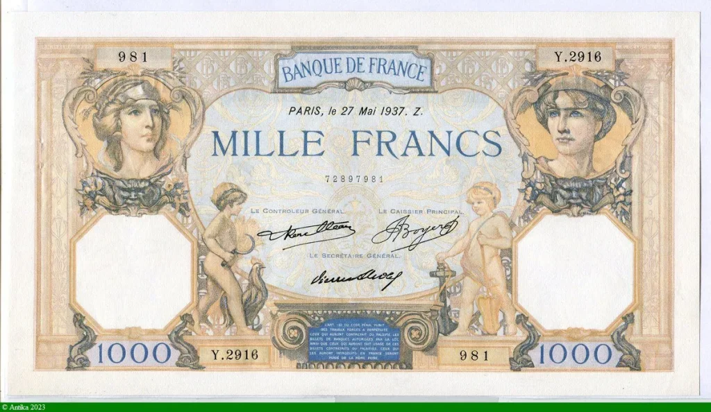 1000 FRANCS CERES & MERCURE - Type 1927