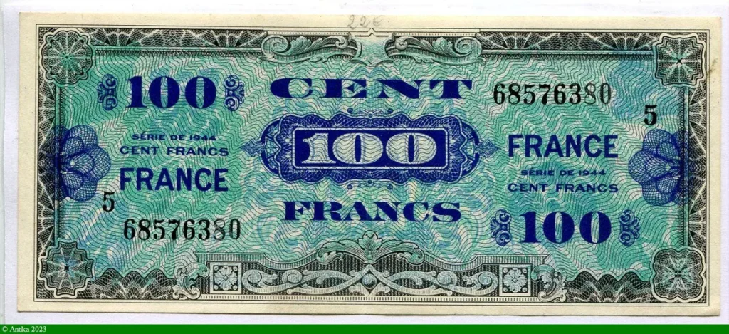 100 FRANCS Verso "France"
