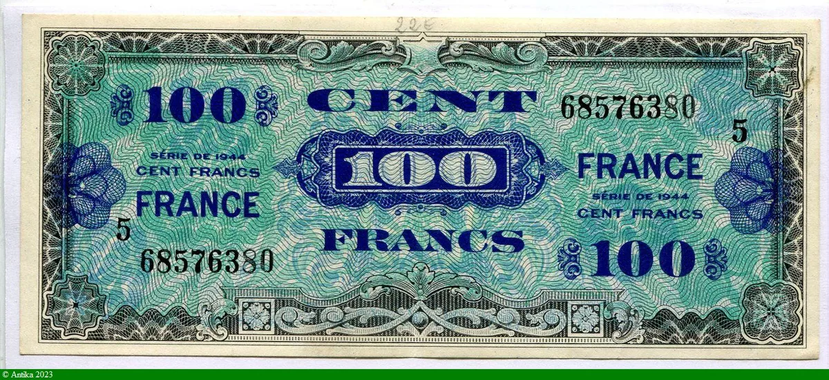 100 FRANCS Verso "France"