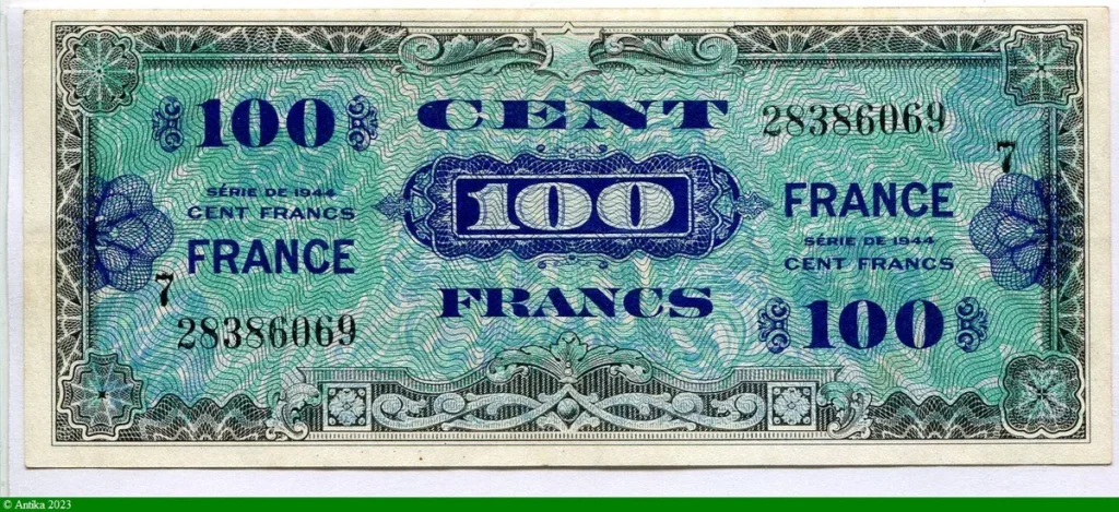 100 FRANCS Verso "France"