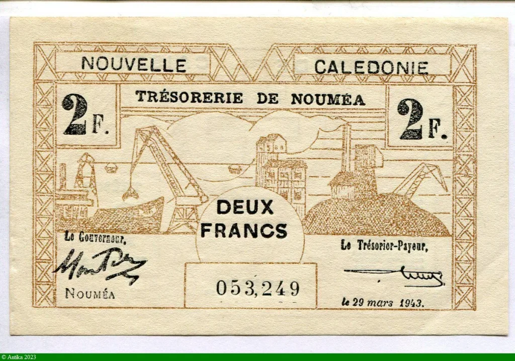 2 FRANCS Trésorerie de NOUMEA