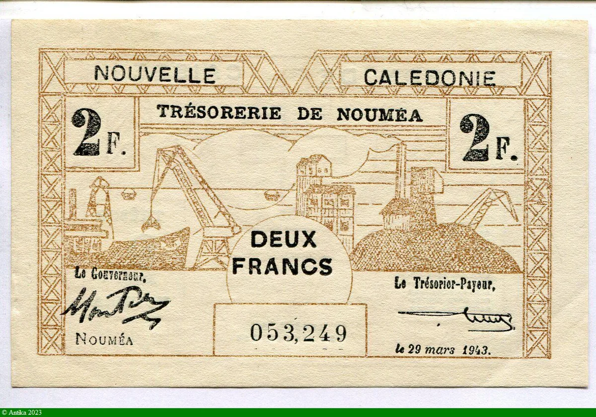 2 FRANCS Trésorerie de NOUMEA