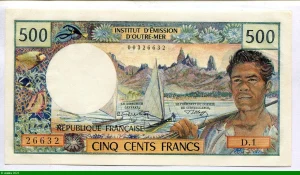 500 FRANCS Polynésien République Française