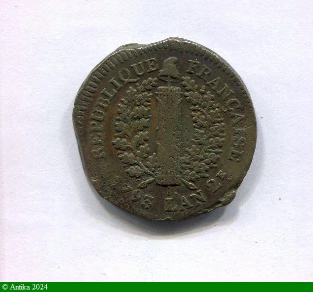 5 SOLS 1793 L'an 2ème SIEGE DE MAYENCE