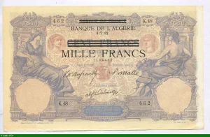 1000 FRS S/100 FRANCS German Occupation
