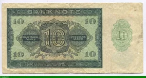 10 Deutsche Mark Vert gris (7 chiffres)