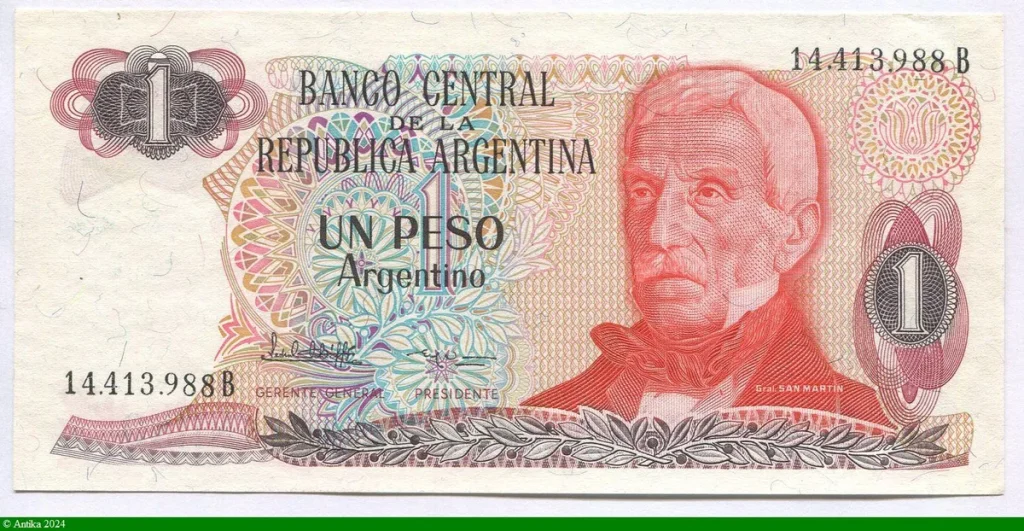 1 Peso Argentino Général San Martin