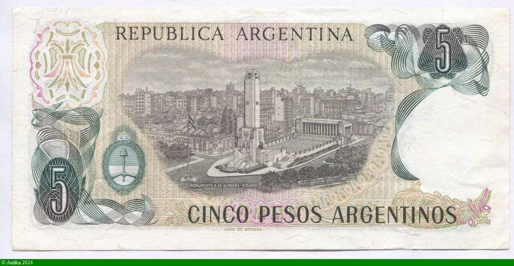 5 Pesos Argentino Général San Martin