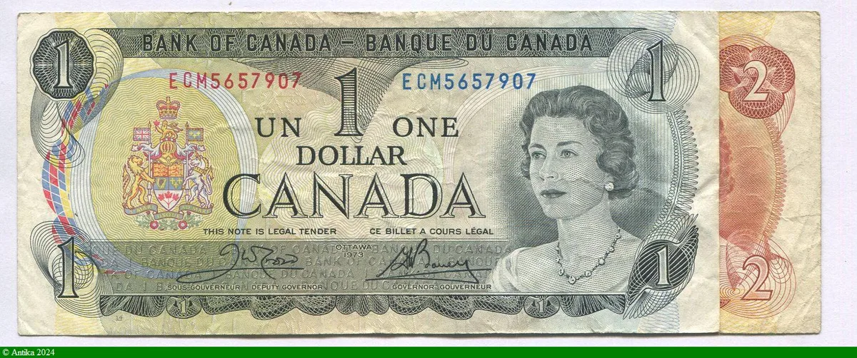 Lot de 2 Billets 1 & 2 Dollars Elizabeth II