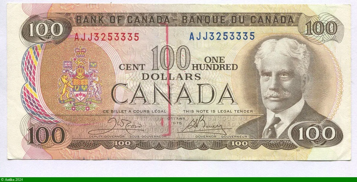 100 Dollars Sir Robert Laird Borden