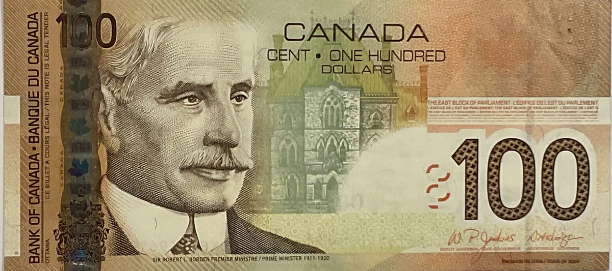 100 Dollars Sir Robert Laird Borden