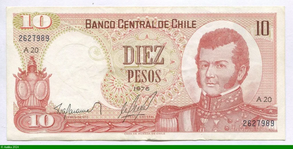 10 Pesos B.O Higgins
