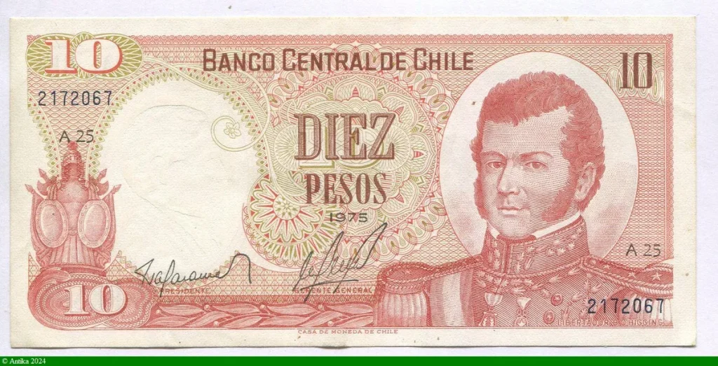 10 Pesos B.O Higgins