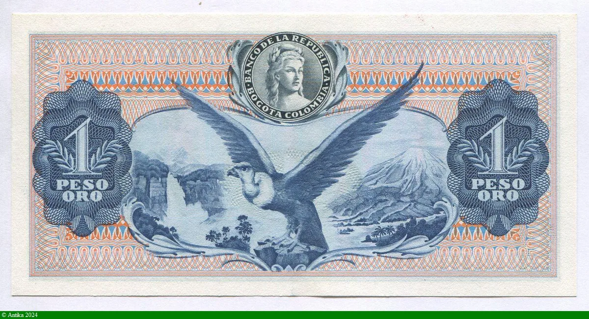 1 Peso Oro S.Bolivar & P.Santander * * * *