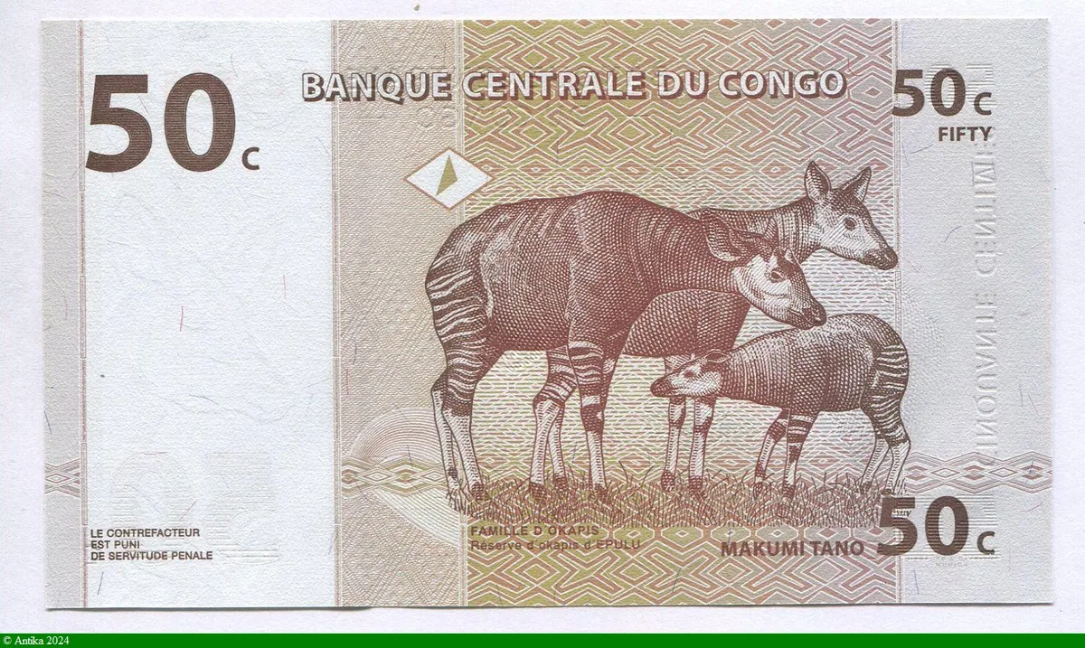 50 Centimes Tête d' Okapi
