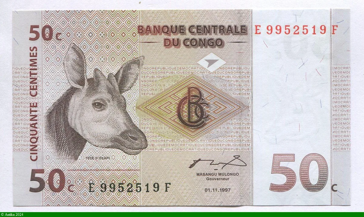 50 Centimes Tête d' Okapi
