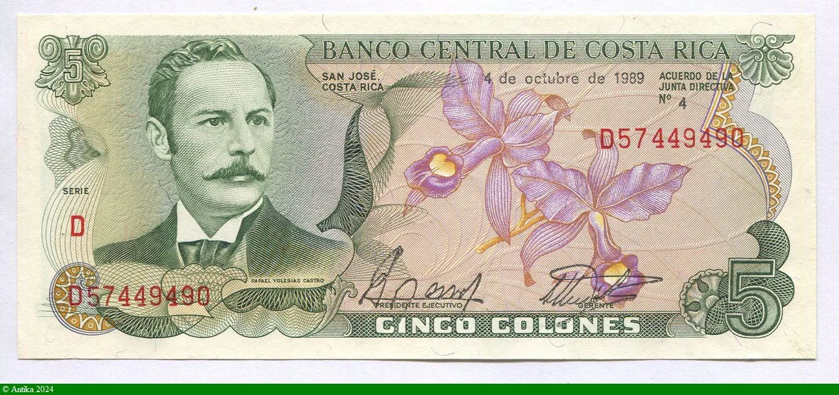 5 Colones Rafael Yglesias Castro Magnifique Billet Scène ce Marché