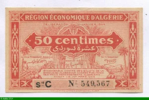 50 Centimes Région Economique d' Algérie Série C