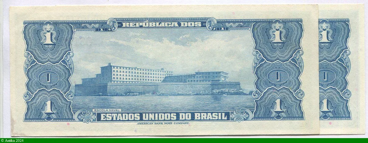 Lot de 2 billets de 1 Cruzeiro Série 2869A & 3643A