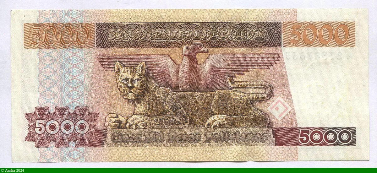 5000 Pesos Bolivianos Maréchal José Ballivian y Segurola * *