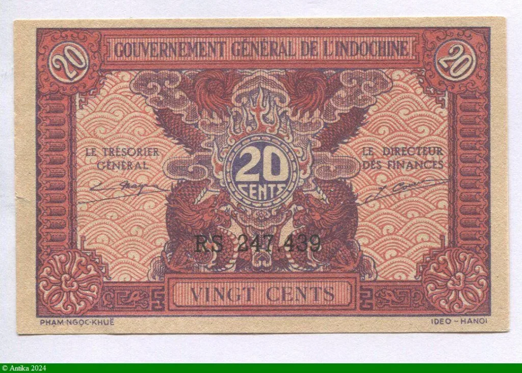 20 Cents Gvt Général de l'Indochine Série RS PROMO