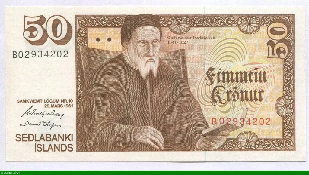 50 Kronur Evêque Gudbrandur Thorlaksson