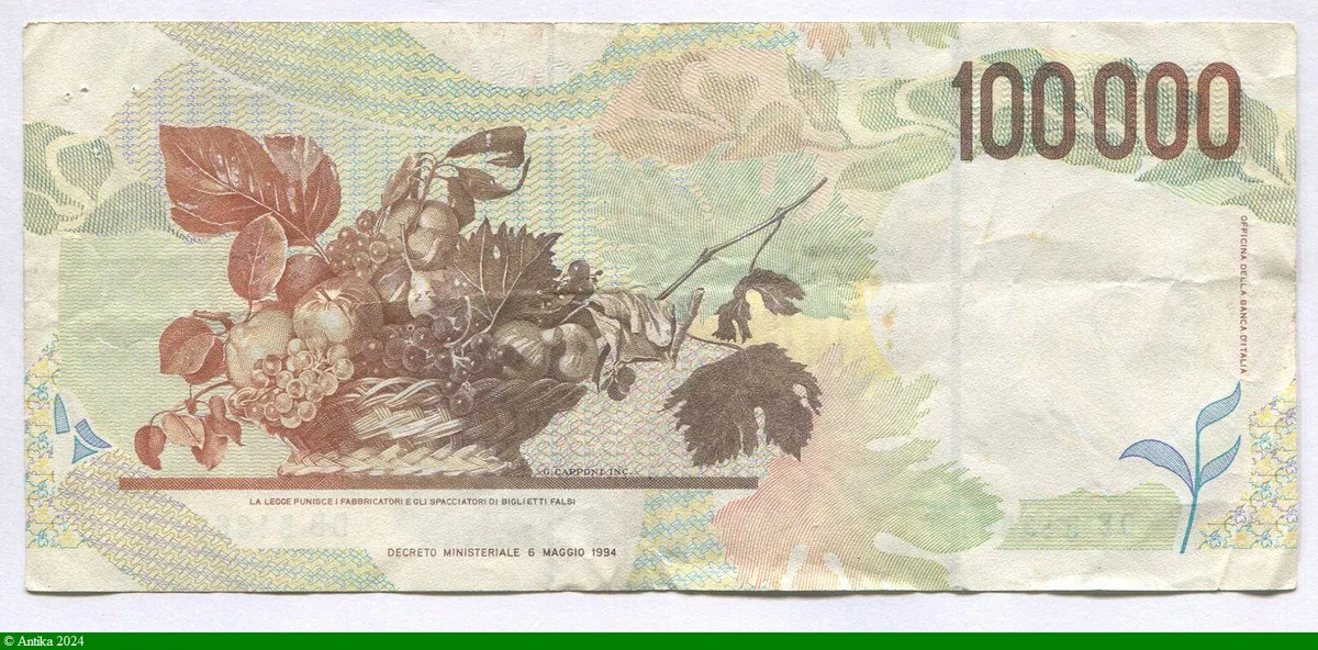 100 000 Lire Caravaggio