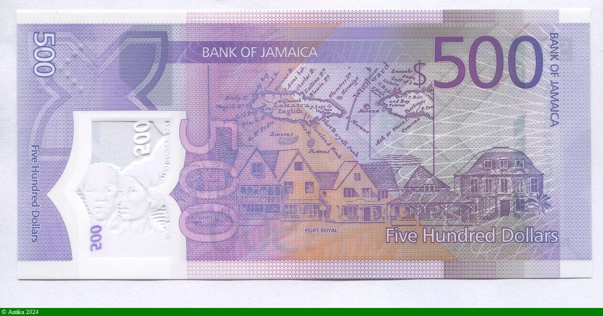 500 Dollars Commémo Polymère 60 ans Indépendance N.M & Samuel Sharpe NEW