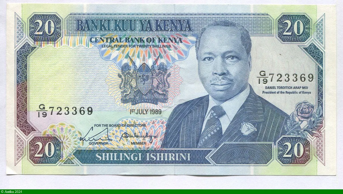 20 Shilingi Président Daniel Toroitich Arap * * *
