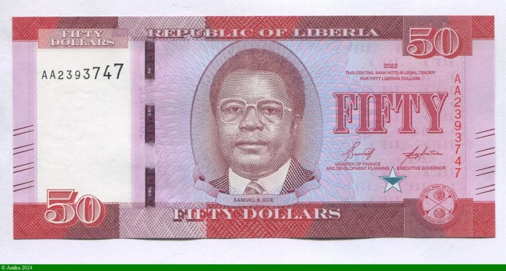 50 Dollars Président Samuel K.Doe NOUVEAUTE