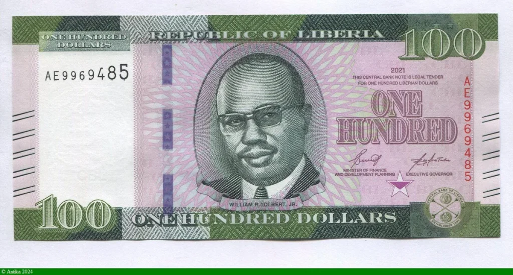 100 Dollars Président William Richard Tolbert NOUVEAUTE