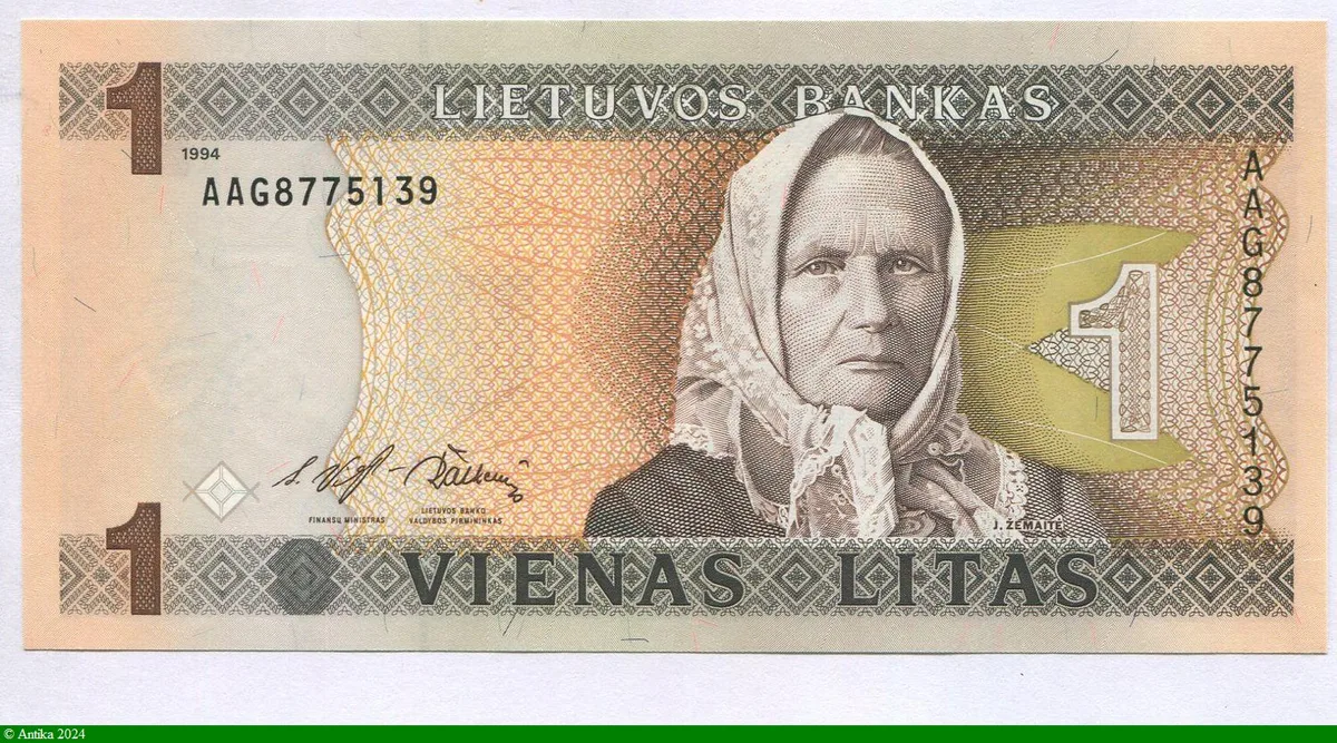 1 Litas Julya Zemaité
