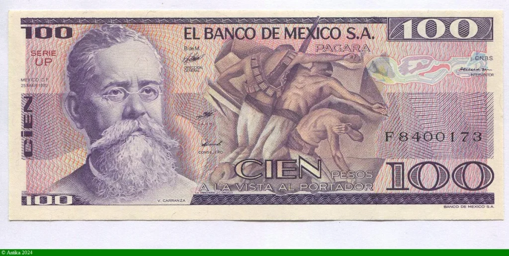 100 Pesos V.Carranza Série UP