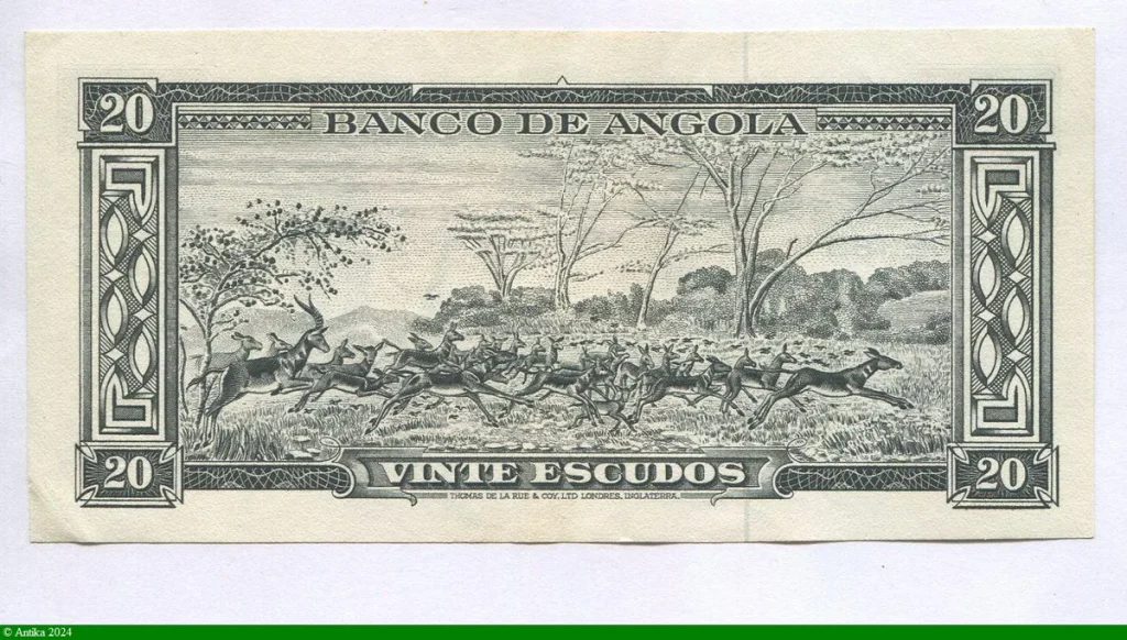 20 Escudos Americo Tomas & Troupeau d'antilopes