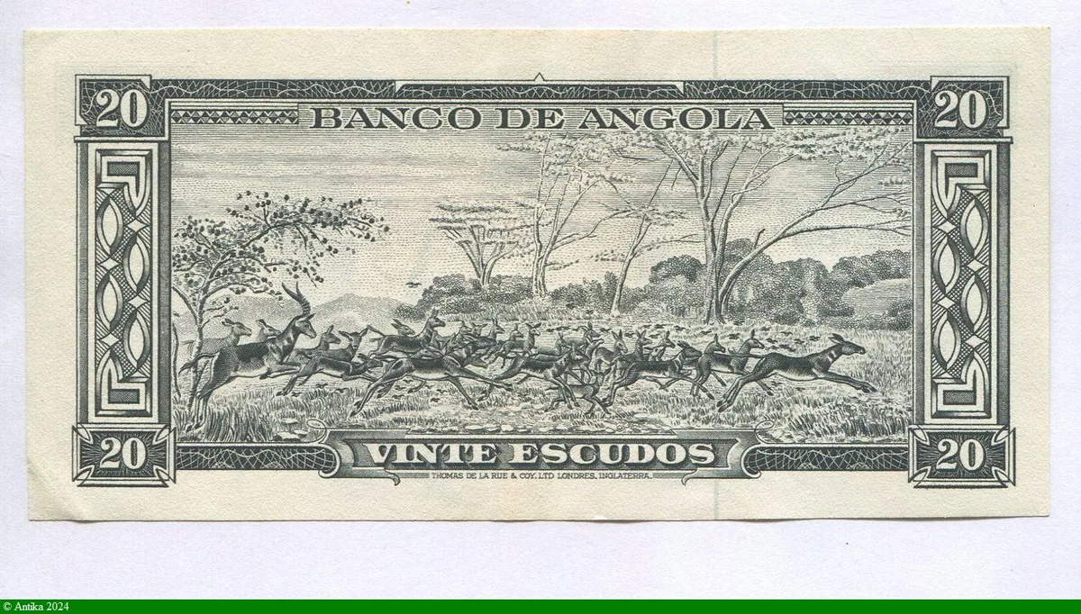 20 Escudos Americo Tomas & Troupeau d'antilopes
