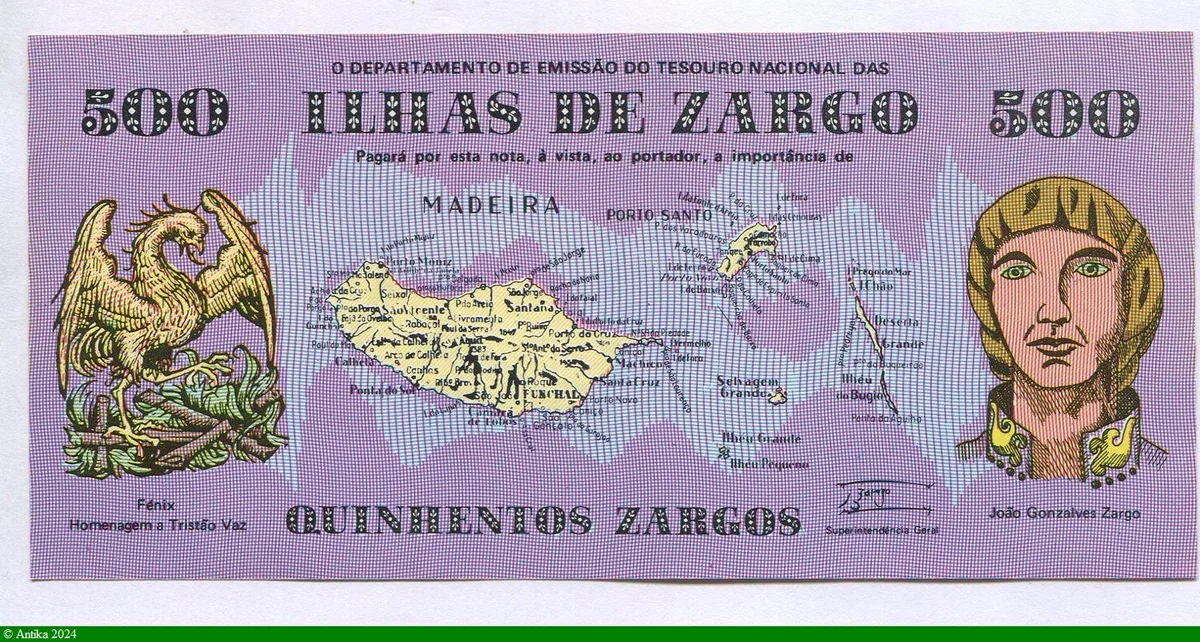 500 Zargo Carte de Madère & Moineaux