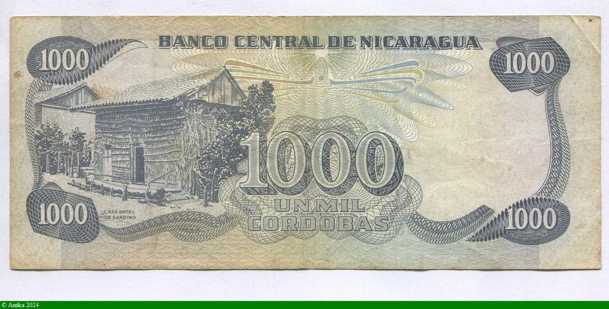 1000 Cordobas Général A.C. Sandino Série G