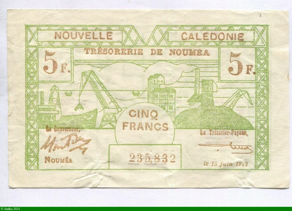5 Francs Trésorerie de Nouméa N°235832