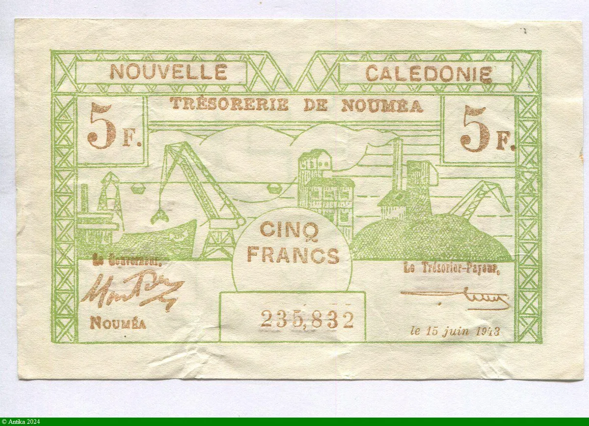 5 Francs Trésorerie de Nouméa N°235832