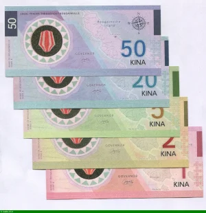 Lot de 5 Billets 1-2-5-20-50 Kina Bank of Bougainville Personnages Historiques SUPERBE